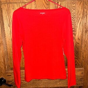 Old Navy Bright Red Long Sleeve Tee